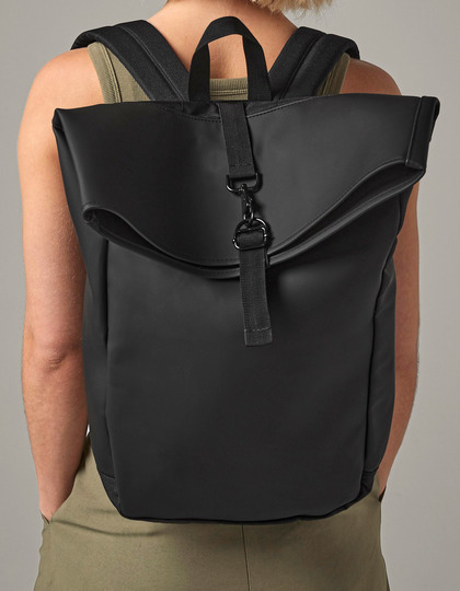 Matte PU Roll-Top Backpack