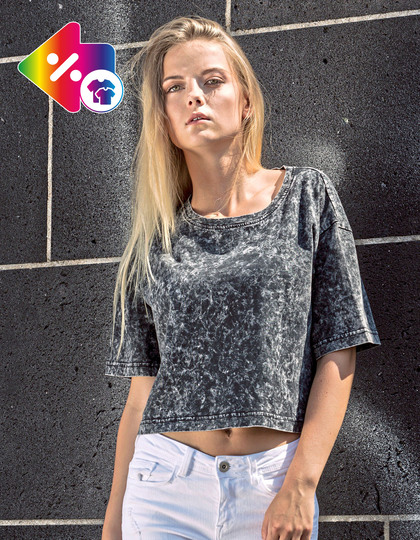 Ladies´ Acid Washed Cropped Tee