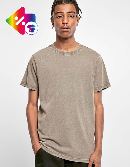 Acid Washed Round Neck Tee