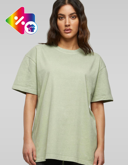 Ladies Oversized Acid Wash Tee