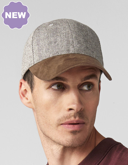 Suede Peak Herringbone Cap