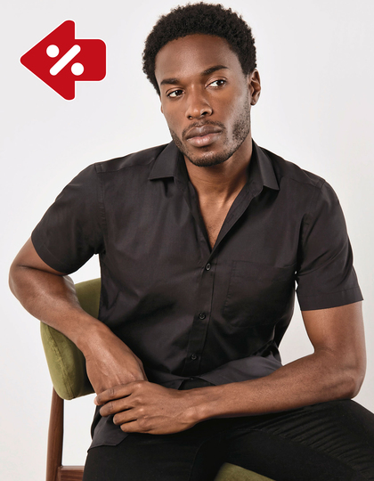 Men´s Tailored Fit Poplin Shirt Short Sleeve
