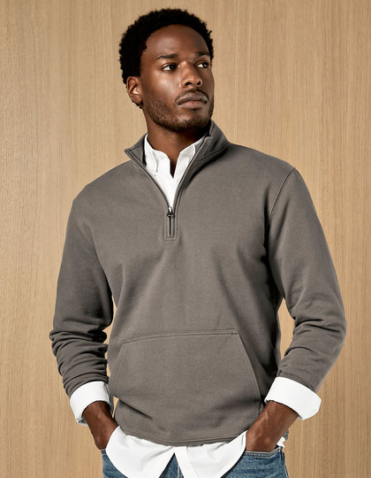 Regular Fit 1/4 Zip Pique Sweatshirt