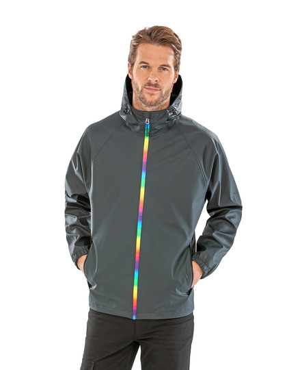 Rainbow Prism PU Waterproof Jacket With Recycled Backing