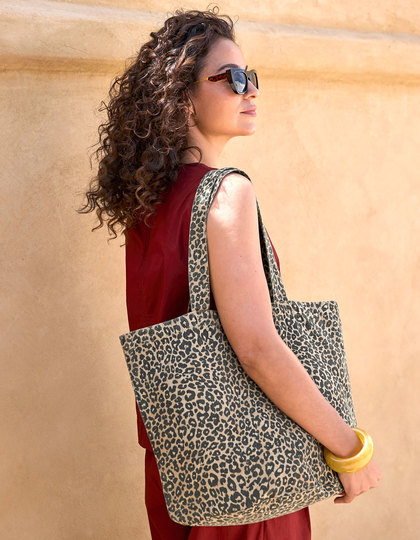 Leopard Print Canvas Shopper