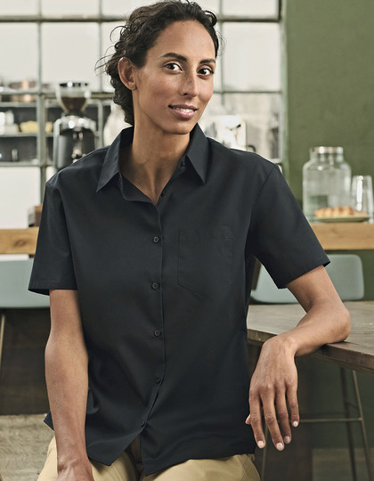 Ladies' Short Sleeve Classic Polycotton Poplin Shirt